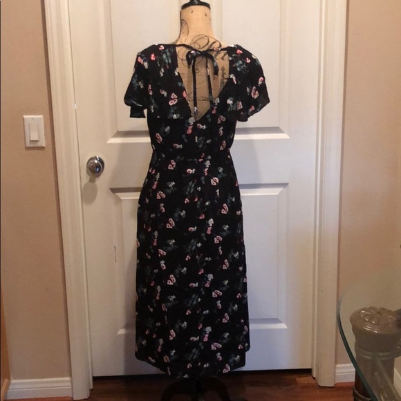 black short sleeve floral print dress - Picture 6 of 6